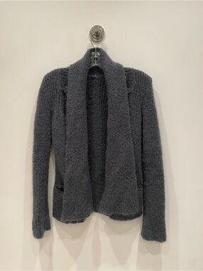 Cozy Open-Front Dark Gray Women's Sweater Cardigan